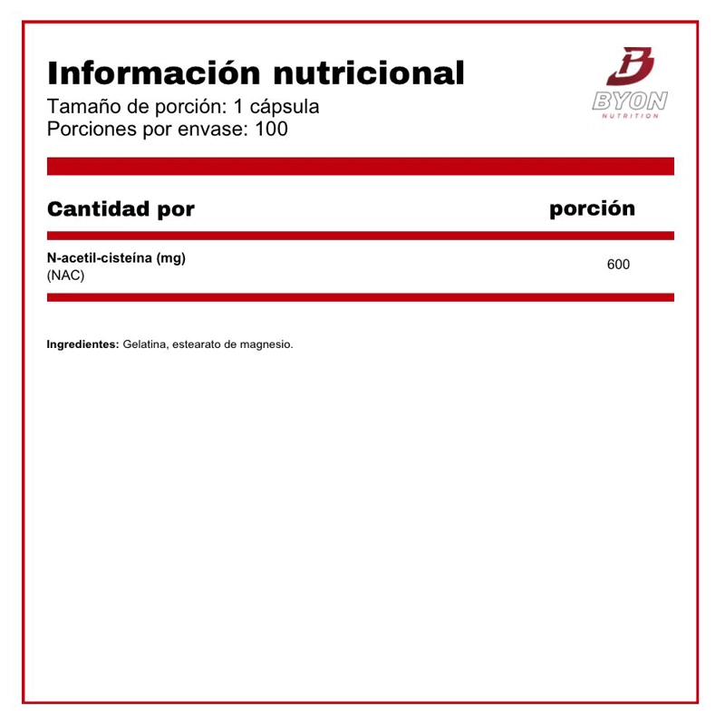 N-ACETYL CYSTEINE NAC 600 MG 100 CAPSULAS - 2