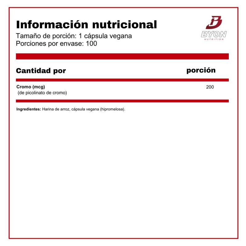 PICOLINATO DE CROMO 200MCG 100 CAPS - 2