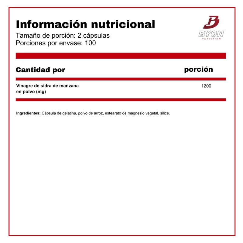 VINAGRE DE MANZANA 1200MG 200 CAPS - 2