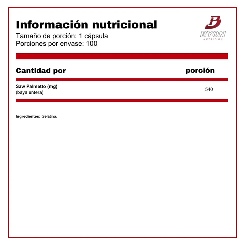 SAW PALMETTO 540 MG 100 CAPSULAS - 2