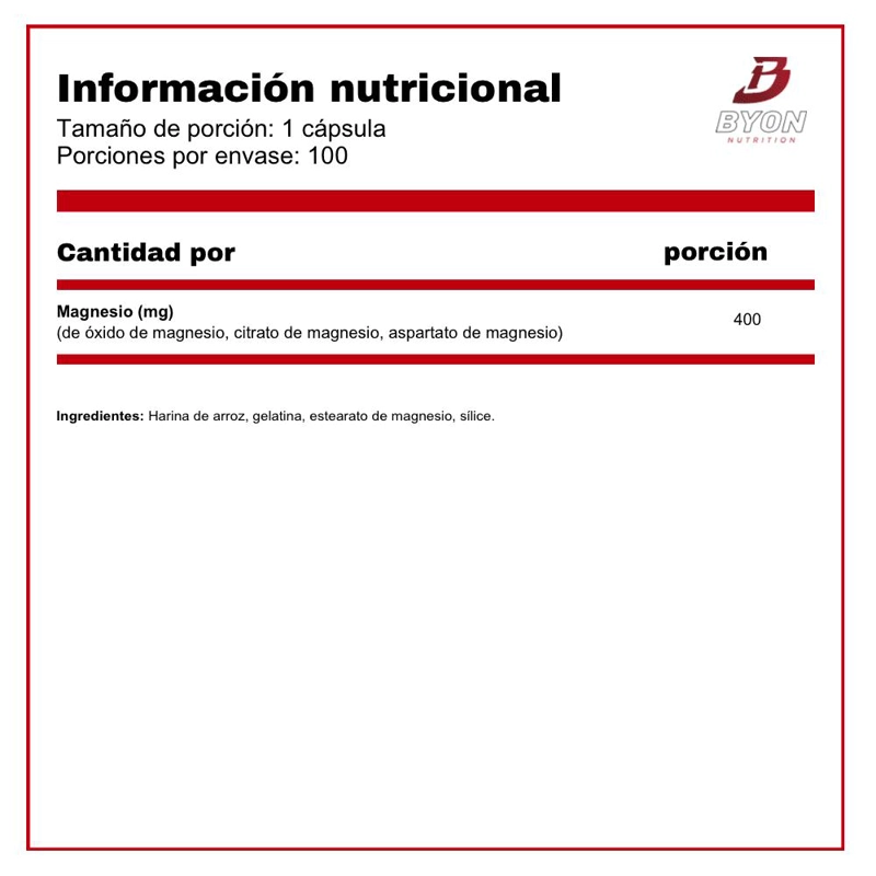 TRIPLE MAGNESIO 400 MG 100 CAPSULAS - 2
