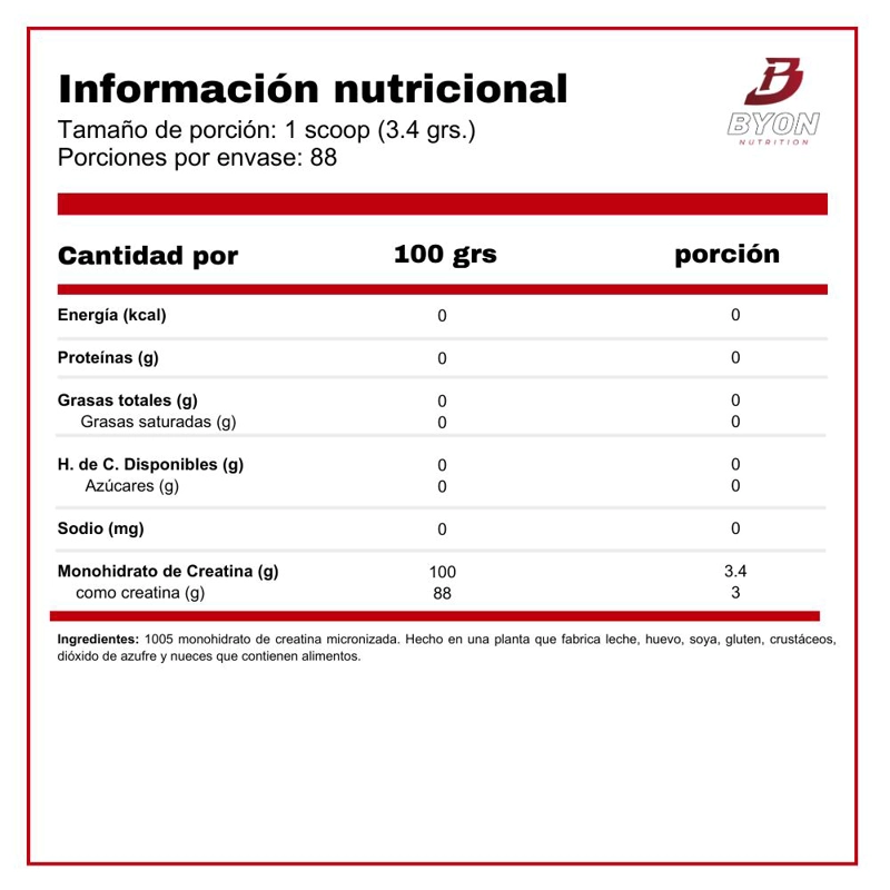 CREATINA 100% MONOHIDRATADA 300 GRS - 2