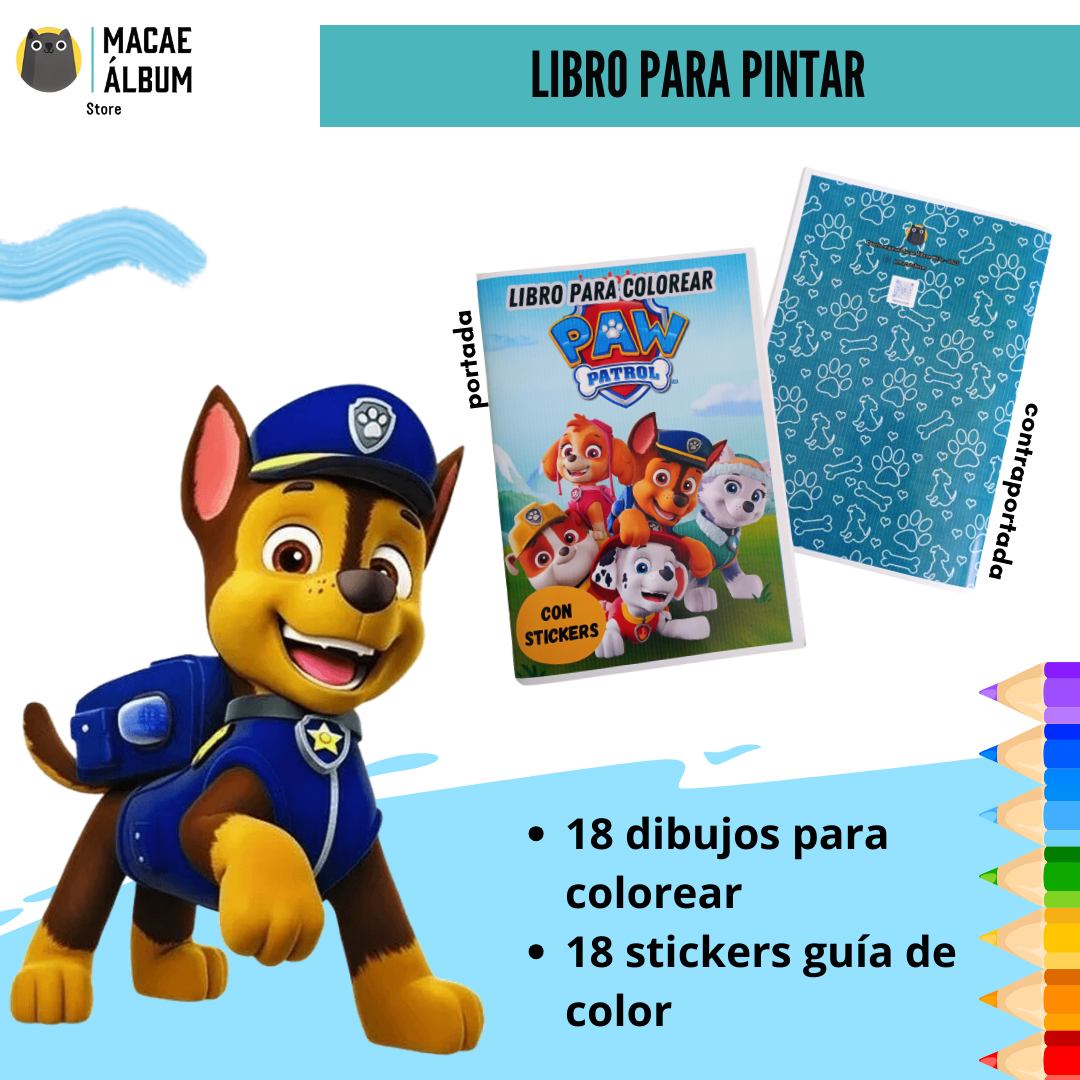 Ripley - LIBRO PARA PINTAR PAW PATROL CON STICKERS