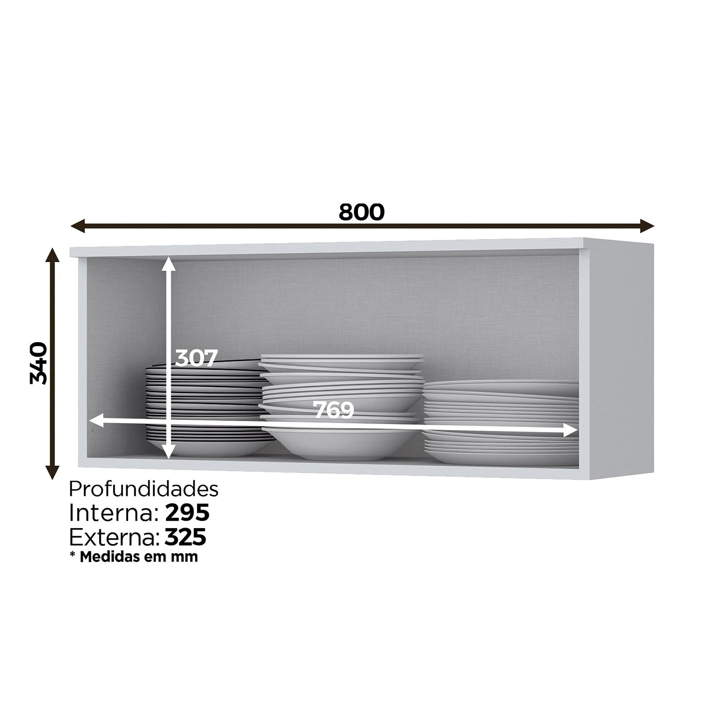 MUEBLE COCINA HOME MOBILI FERRARA MDP 1 PUERTA BLANCO AEREO BASCULANTE - 2