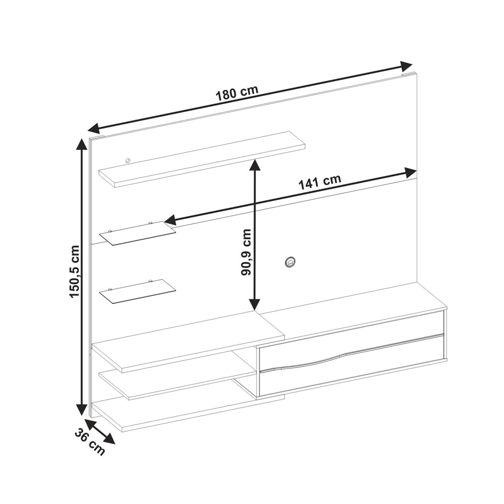 RACK TV CAVADIA 60 PULGADAS PANEL - 3
