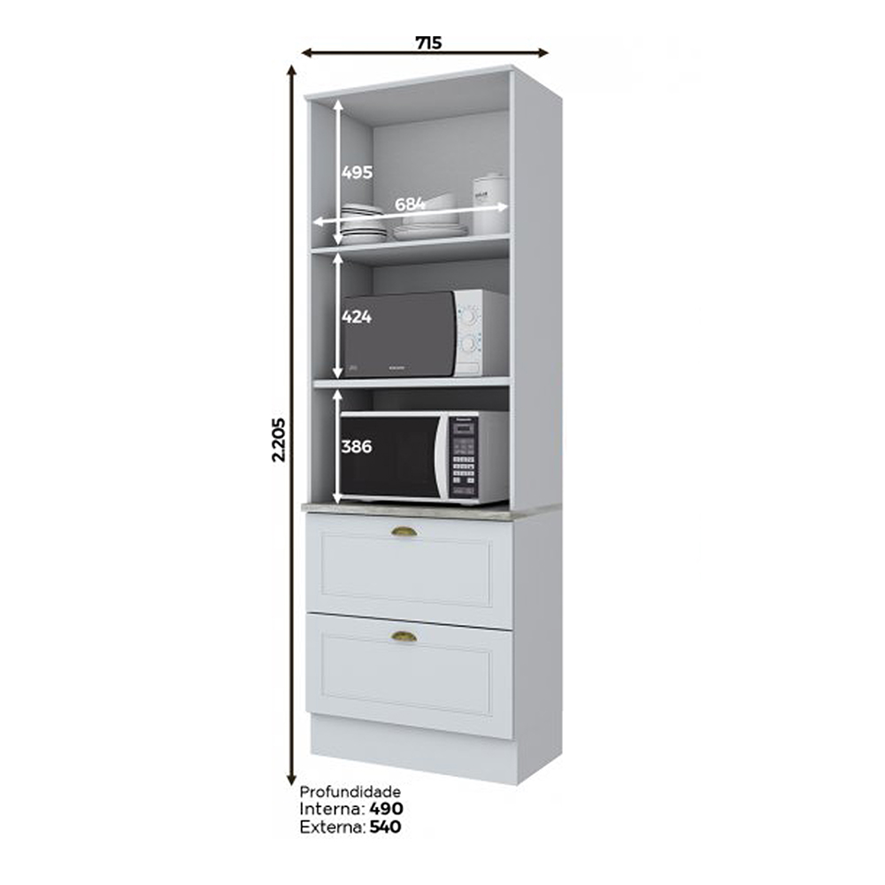 MUEBLE COCINA P/HORNOS AMERICANA BLANCO - 3