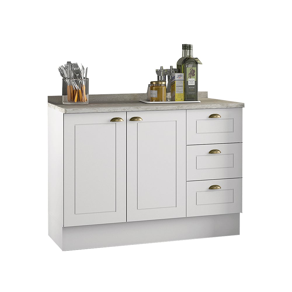 MUEBLE COCINA HOME MOBILI MDP 2 PUERTAS BLANCO BASE + 3 CAJON - 1