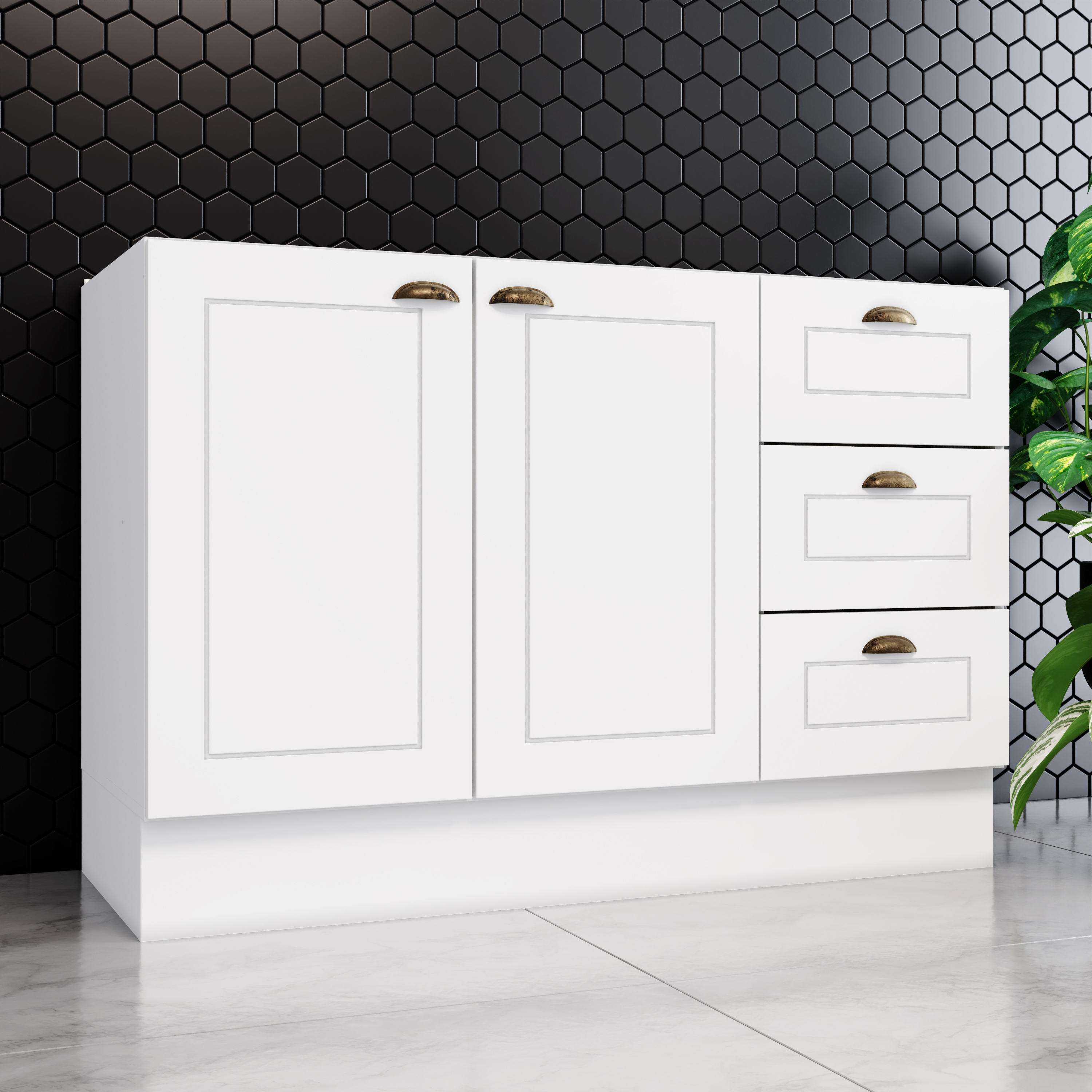MUEBLE COCINA HOME MOBILI MDP 2 PUERTAS BLANCO BASE + 3 CAJON - 7