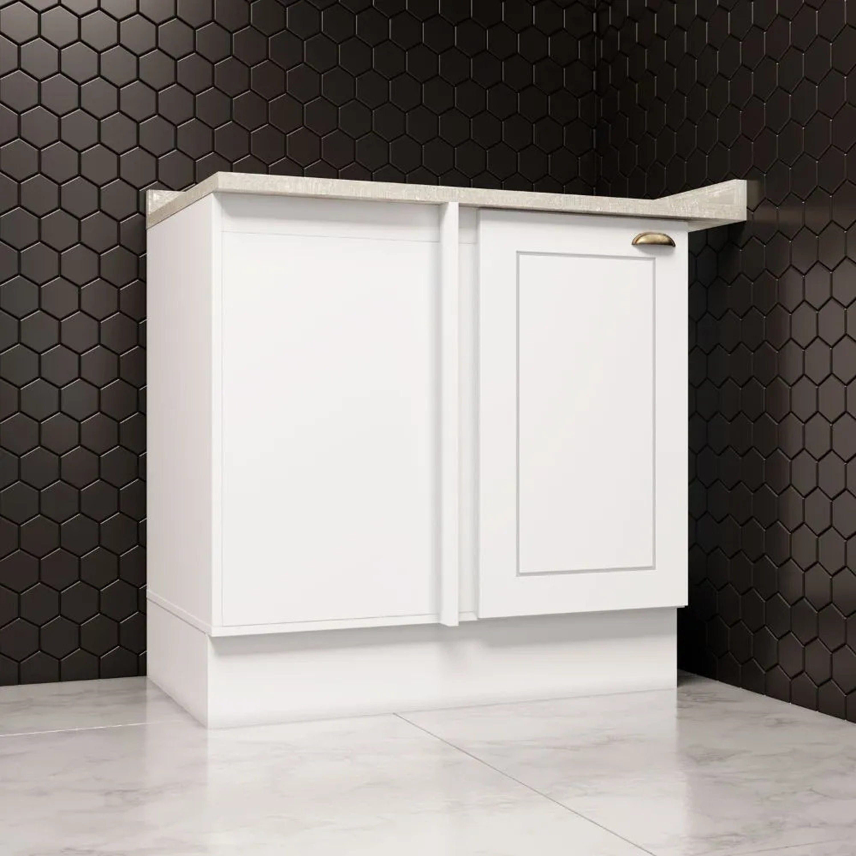 MUEBLE HOME MOBILI AMERICANA MDP 1 PUERTA BLANCO BASE COCINA - 7