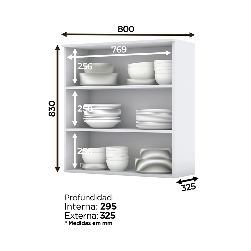 MUEBLE HOME MOBILI AMERICANA MDP 2 PUERTAS BLANCO AEREO COCINA - 3