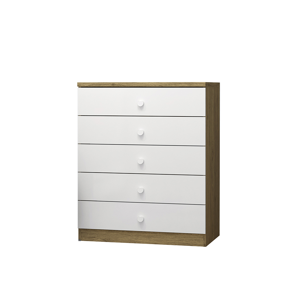 CÓMODA HOME MOBILI MDP 5 CAJONES BLANCO BALA MENTA - 2