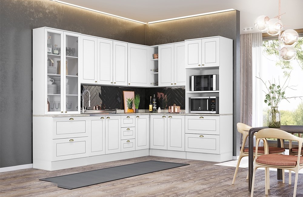 MUEBLE HOME MOBILI AMERICANA MDP BLANCO MODULO COCINA AEREO ESQUINERO - 4