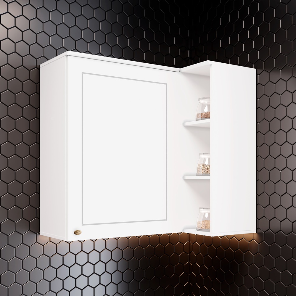 MUEBLE HOME MOBILI AMERICANA MDP BLANCO MODULO COCINA AEREO ESQUINERO - 5