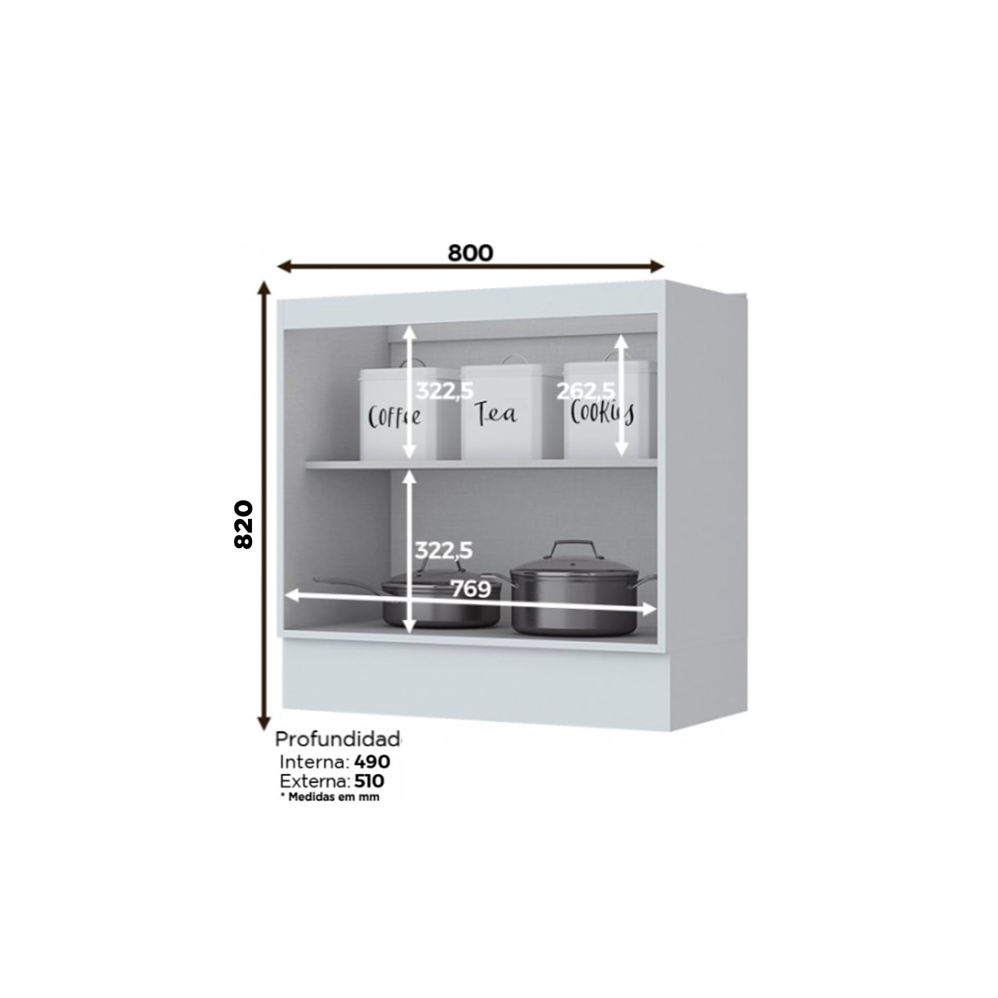 MODULO COCINA 2 PUERTAS AMERICANA BLANCO - 4