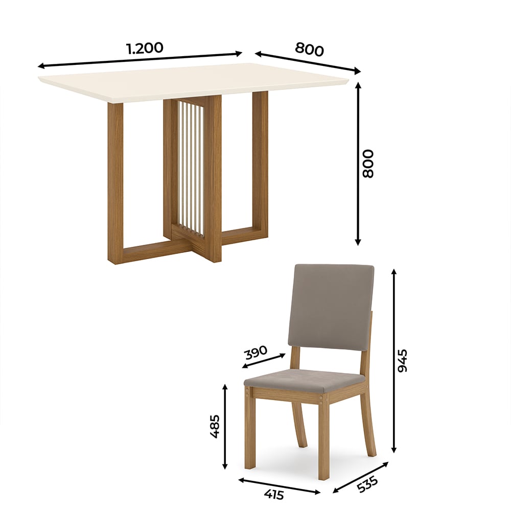JUEGO DE COMEDOR 4 SILLAS HOME MOBILI ACAI CAFÉ - 4