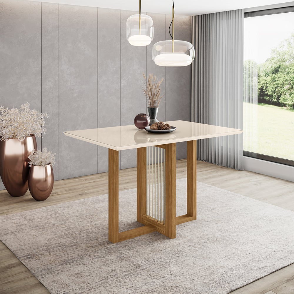 JUEGO DE COMEDOR 4 SILLAS HOME MOBILI ACAI BEIGE - 5