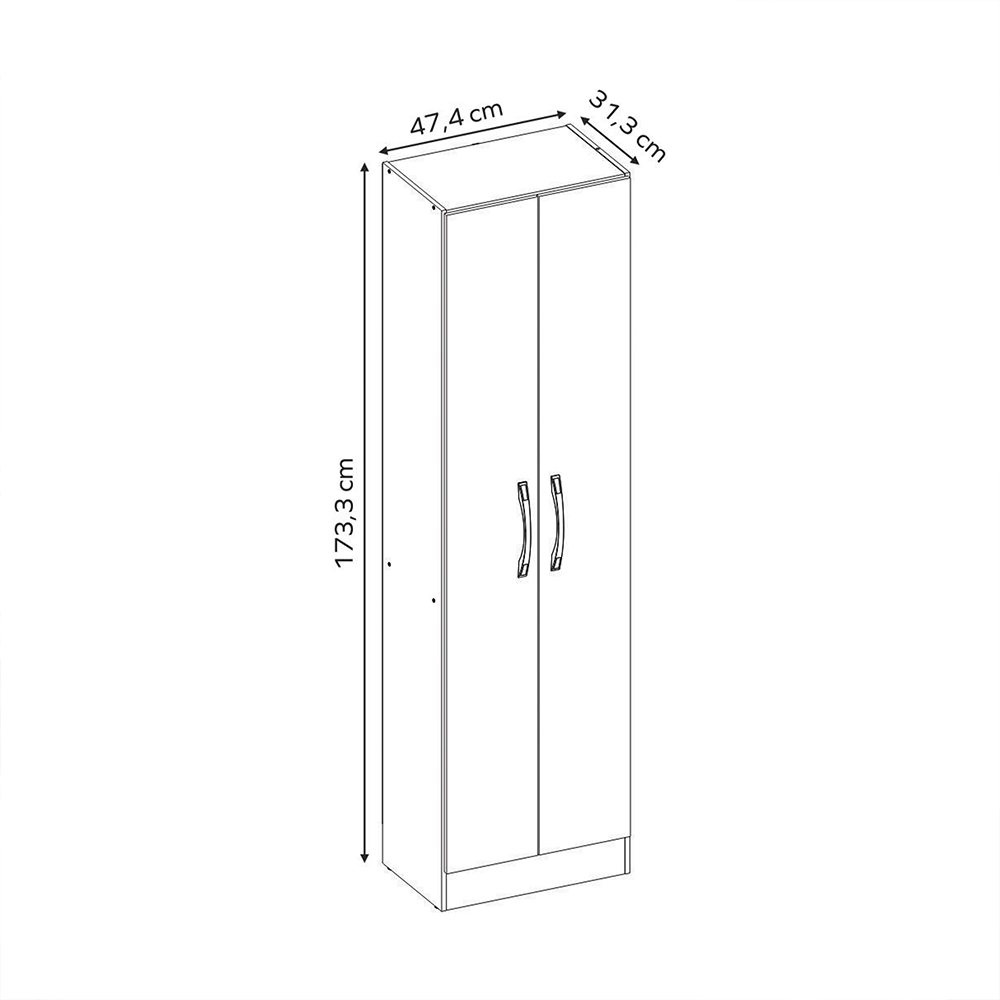 DESPENSA HOME MOBILI MUNITA MDP 2 PUERTAS NEGRO - 5