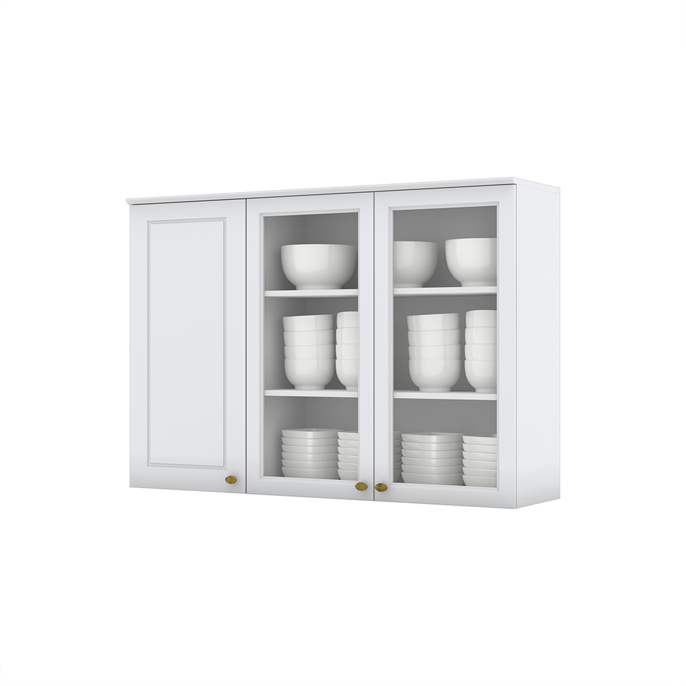 MODULO ALTO 2 PUERTAS VIDRIO 1 PUERTA AMERICANA BLANCO - 1