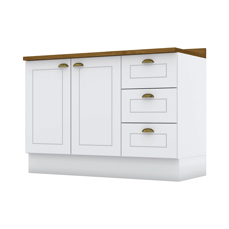 MODULO BAJO 2 PUERTAS 3 CAJONES  NATURE BLANCO - 1