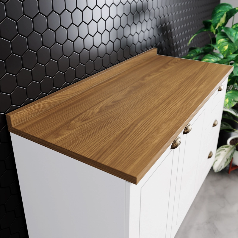MODULO BAJO 2 PUERTAS 3 CAJONES  NATURE BLANCO - 6