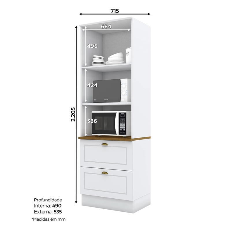 MODULO P/ 02 HORNOS NATURE BLANCO - 4