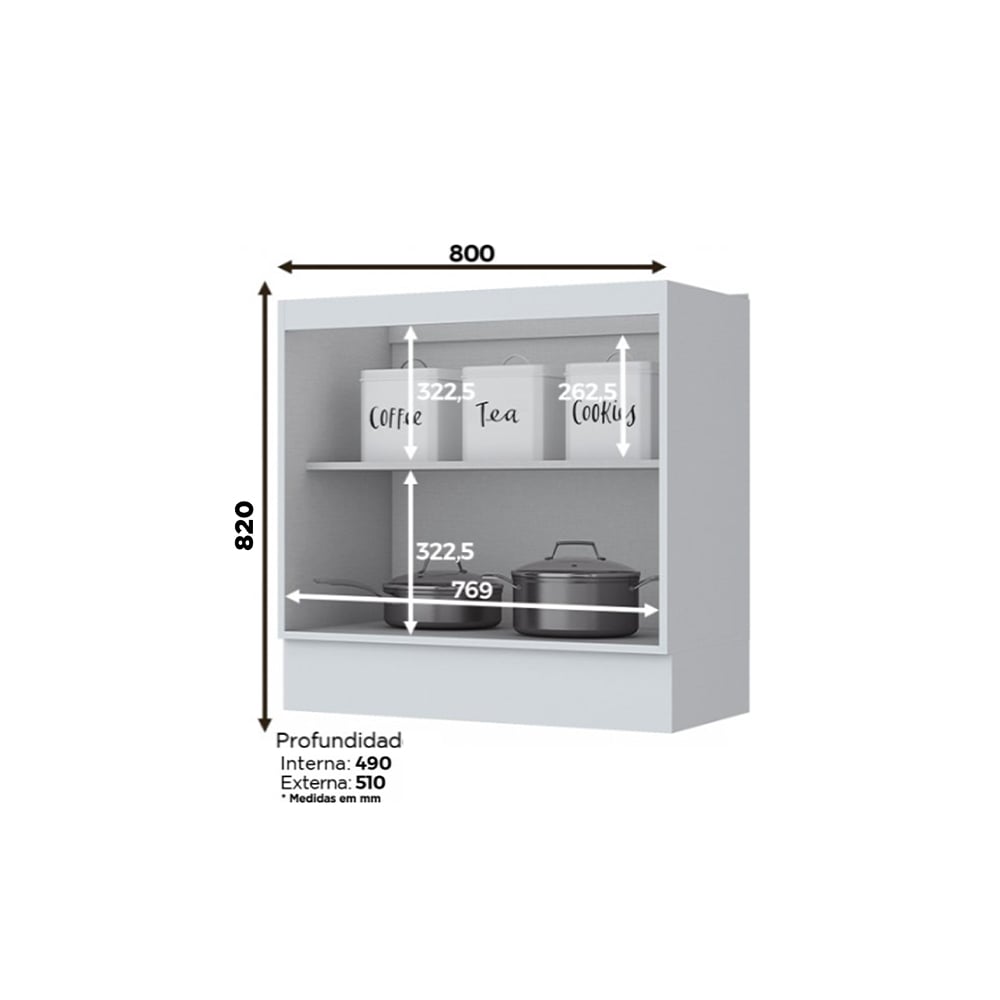 MUEBLE HOME MOBILI NATURE MDP 2 PUERTAS BLANCO MÓDULO BAJO - 5