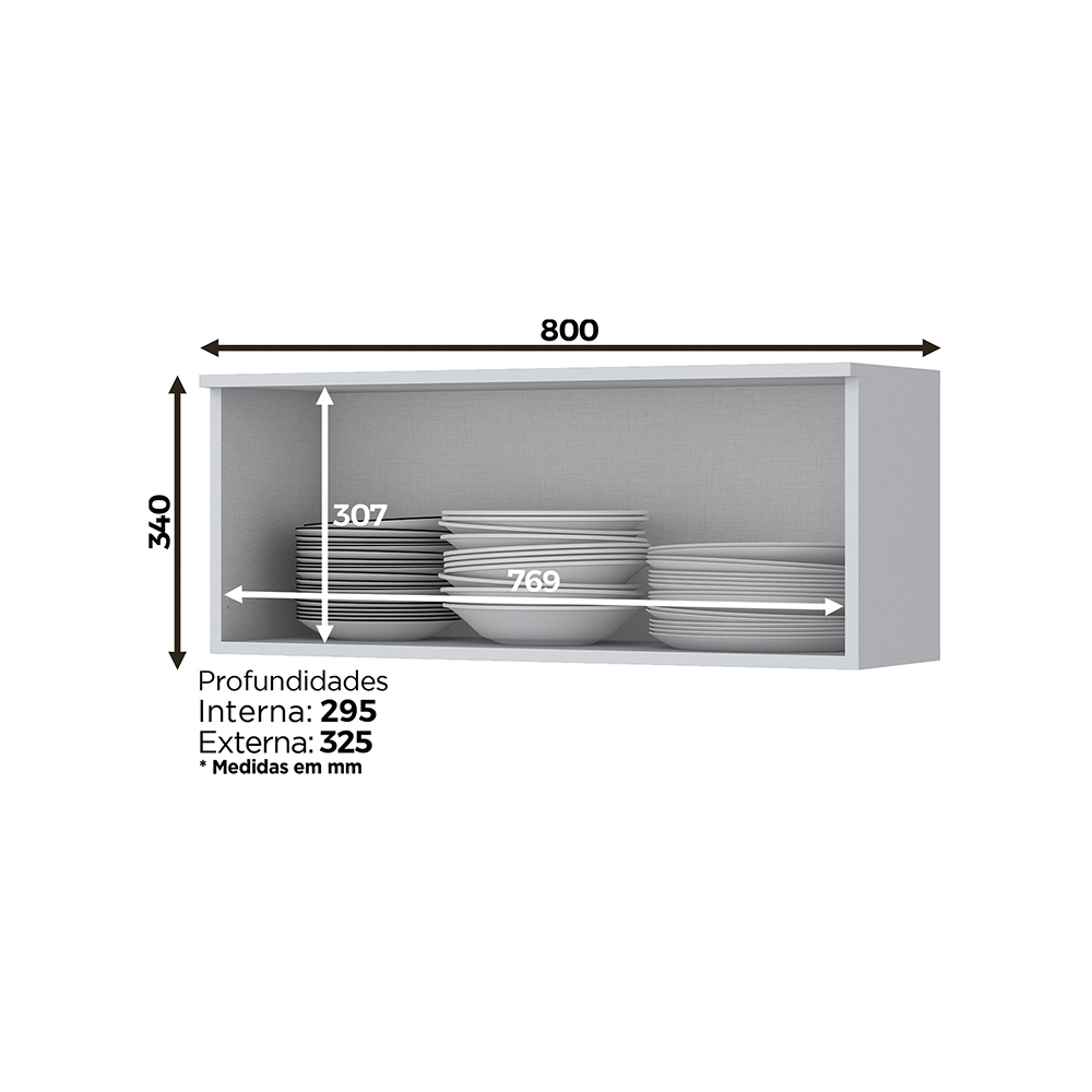 MUEBLE HOME MOBILI AMERICANO MDP GRIS MÓDULO ALTO 1P - 3