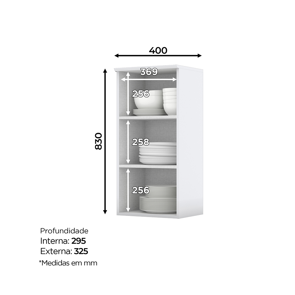 MÓDULO HOME MOBILI AMERICANA ALTO 1 PUERTA BLANCO MDP - 3