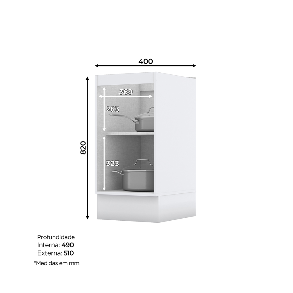 MUEBLE HOME MOBILI AMIT MDP 1 PUERTA BLANCO MODULO BAJO - 3