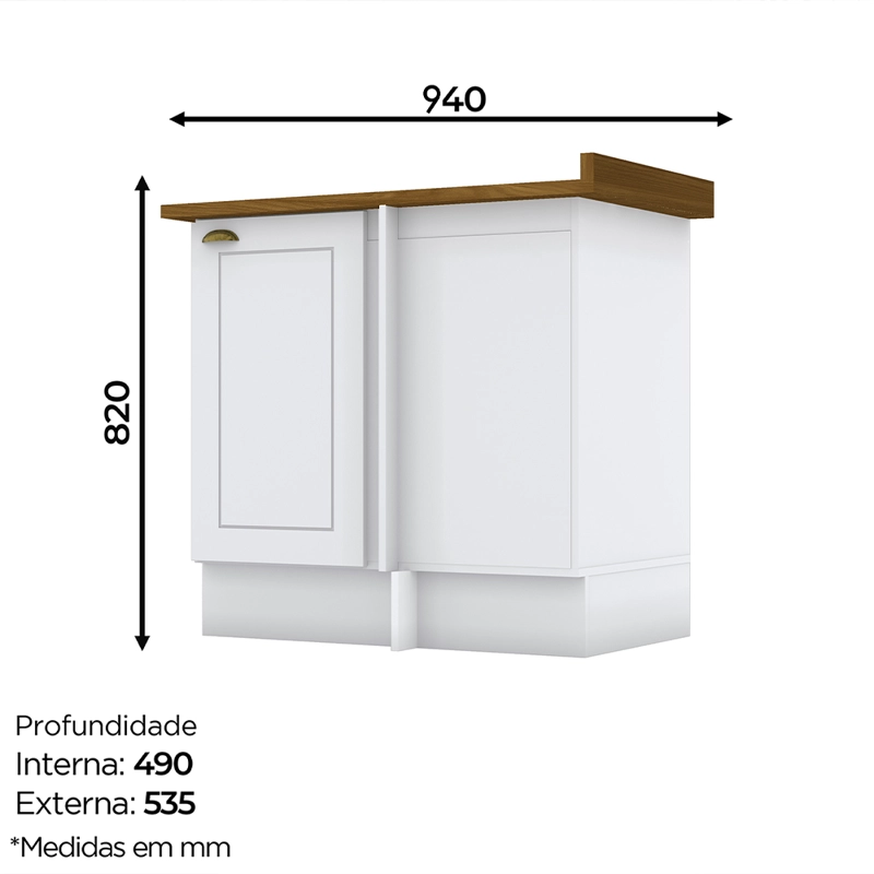 MÓDULO HOME MOBILI NATURE BAJO ESQUINERO CIEGO BLANCO MDP - 3