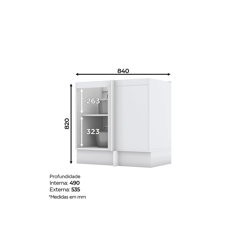 MÓDULO HOME MOBILI NATURE BAJO ESQUINERO CIEGO BLANCO MDP - 5