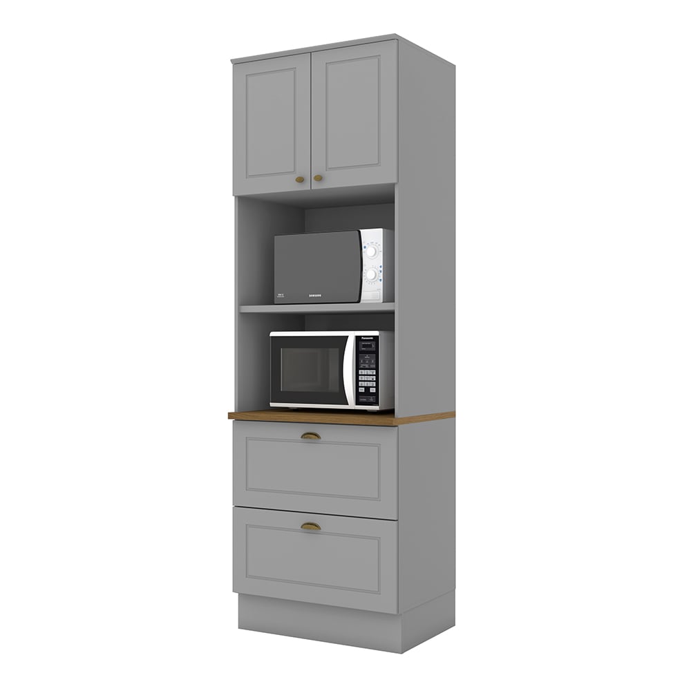 MÓDULO HOME MOBILI NATURE 2 HORNOS 2 PUERTAS 2 CAJONES GRIS MDP - 1