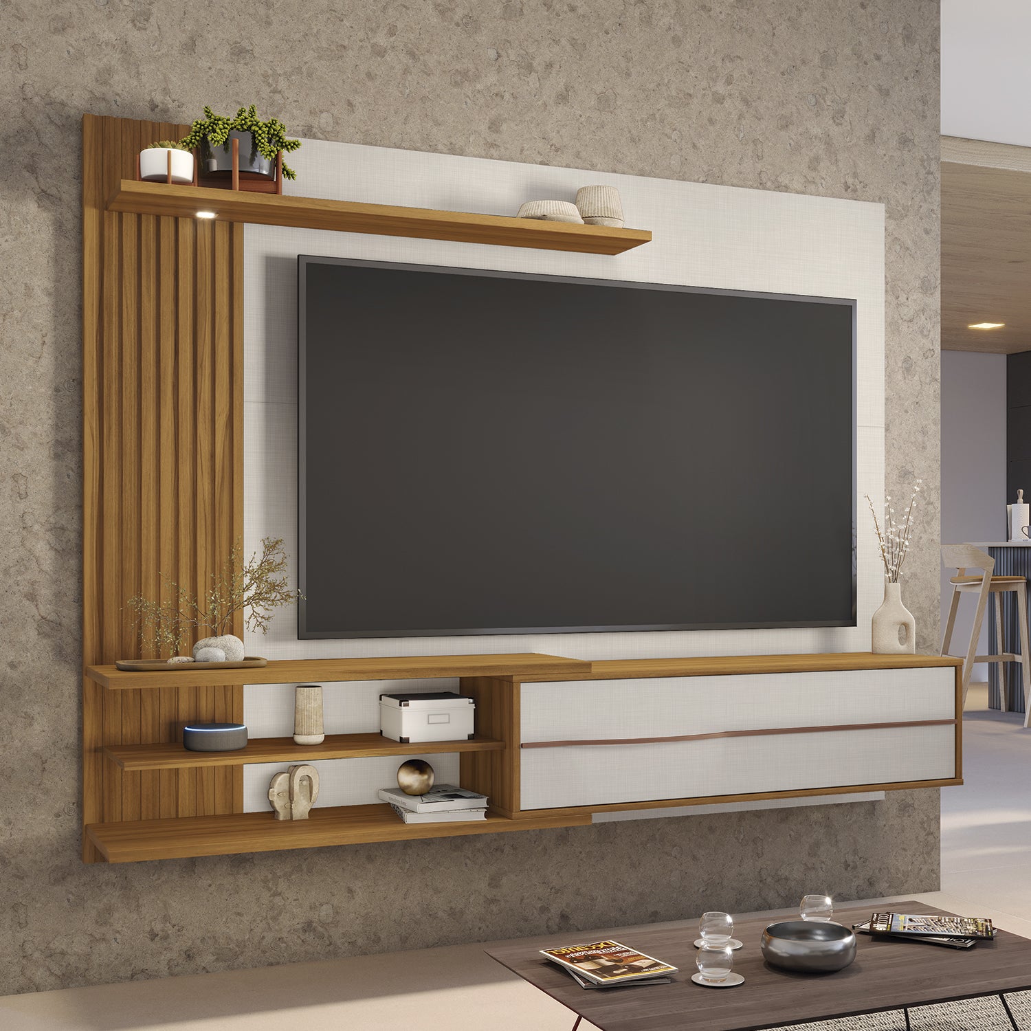 PANEL TV65' HOME MOBILI ORLA NT 1355 BLANCO OW/NATURAL - 5