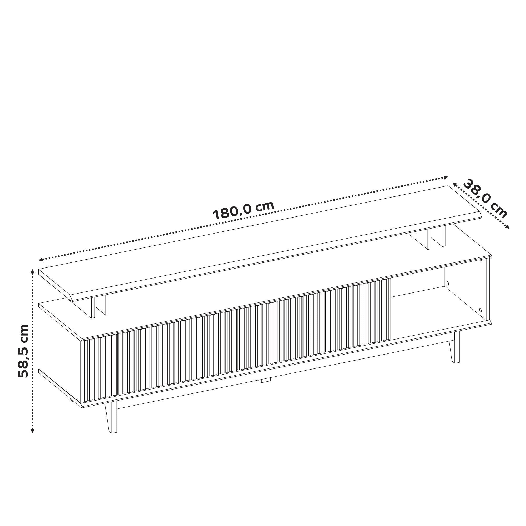 RACK TV70' HOME MOBILI RODAS NT 1385 BLANCO OW/NATURAL - 7