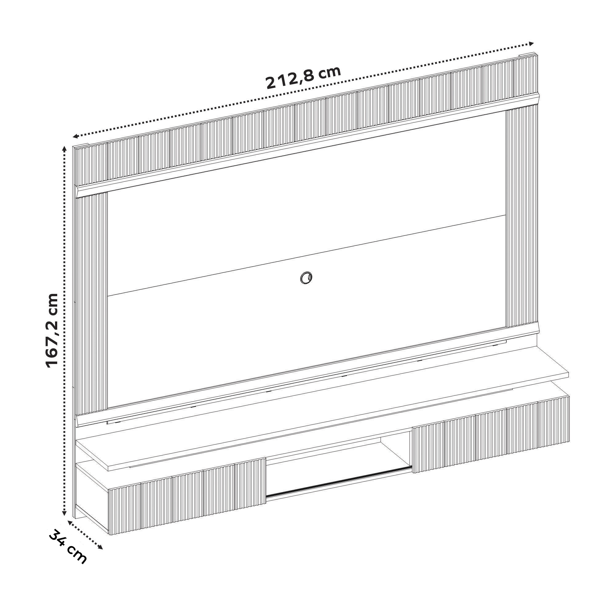PANEL TV75' HOME MOBILI NT1370 BLANCO HERMES OW/NOGAL - 9