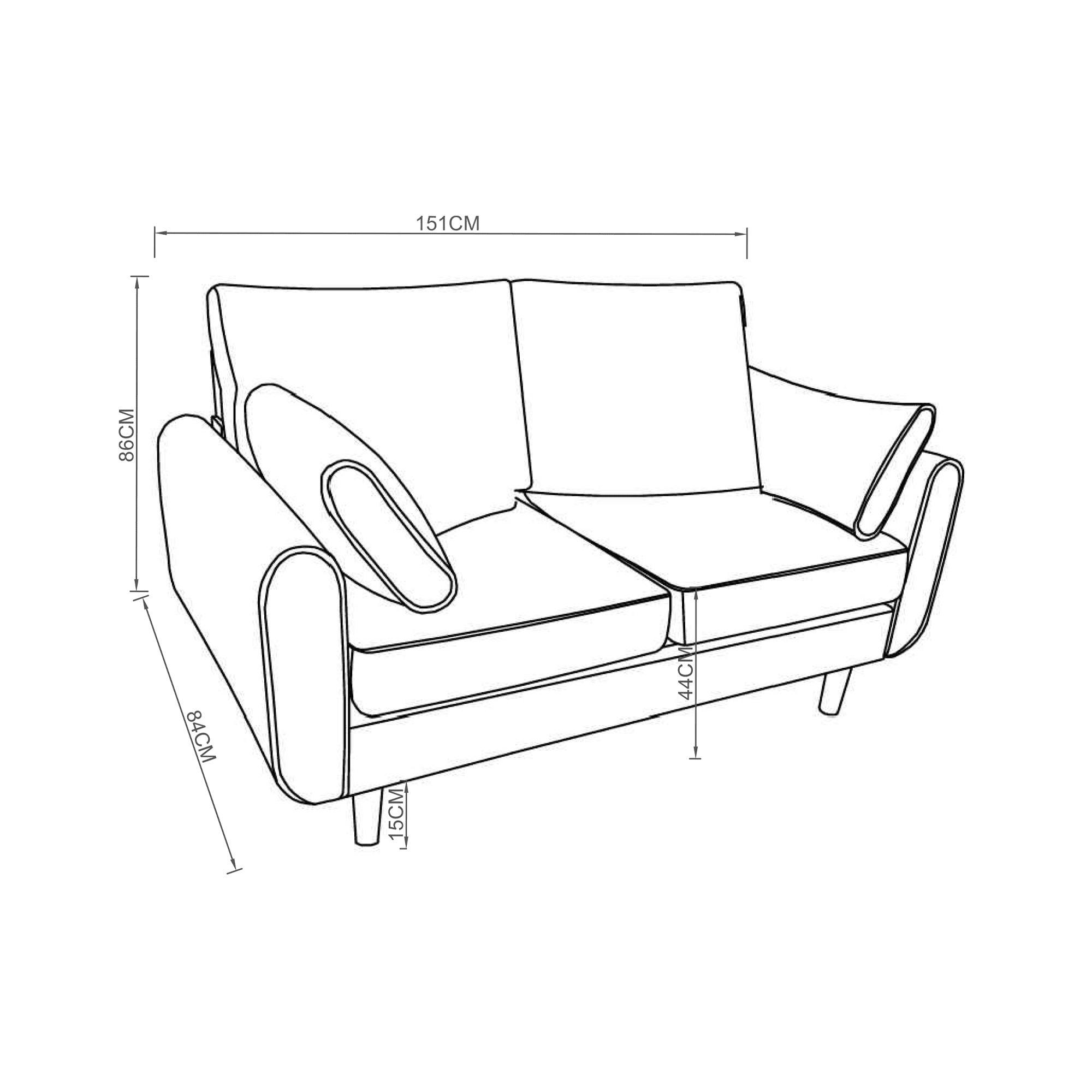 SOFA 2 CUERPOS HOME MOBILI JSS-4260 DENVER2 TOSTADO - 5