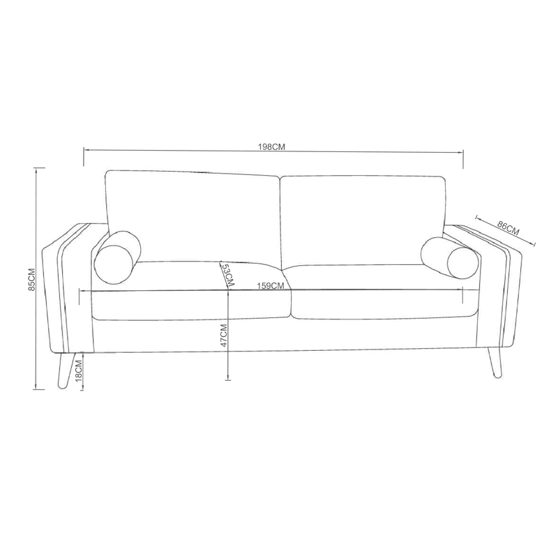 SOFA 3 CUERPOS HOME MOBILI JSS-4019 CLEVELAND ARENA - 5