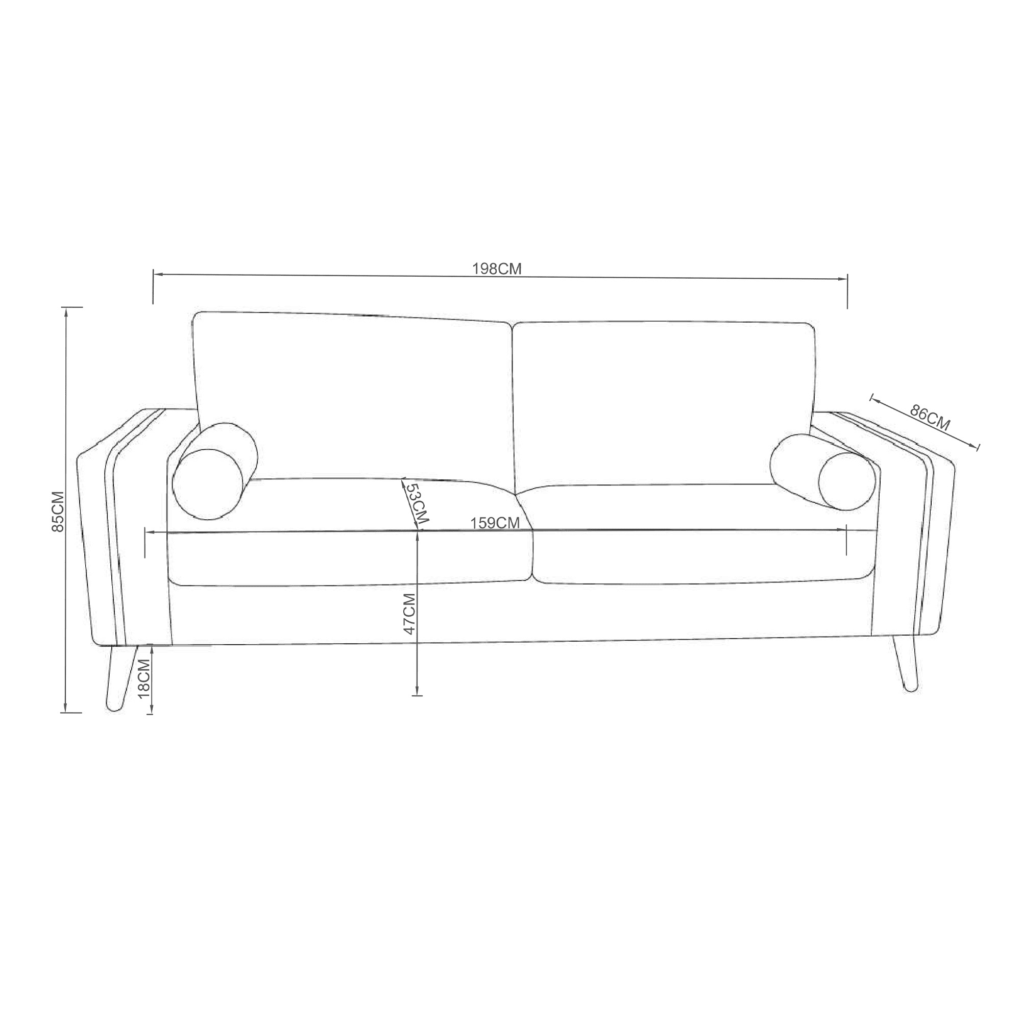 SOFA 3 CUERPOS HOME MOBILI JSS-4019 CLEVELAND ARENA - 5