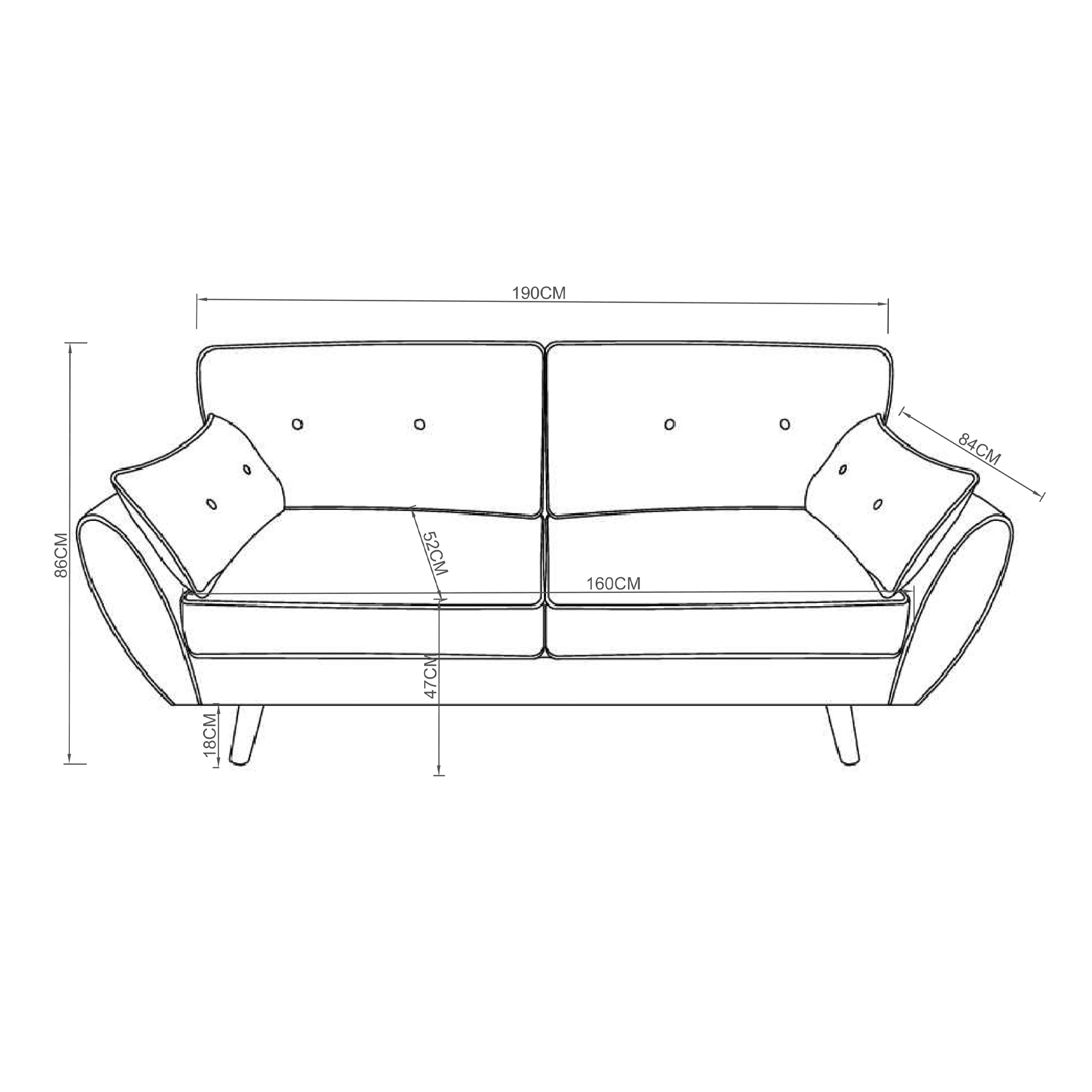 SOFA 3 CUERPOS HOME MOBILI JSS-998 DALLAS3 GRIS ACERO - 5