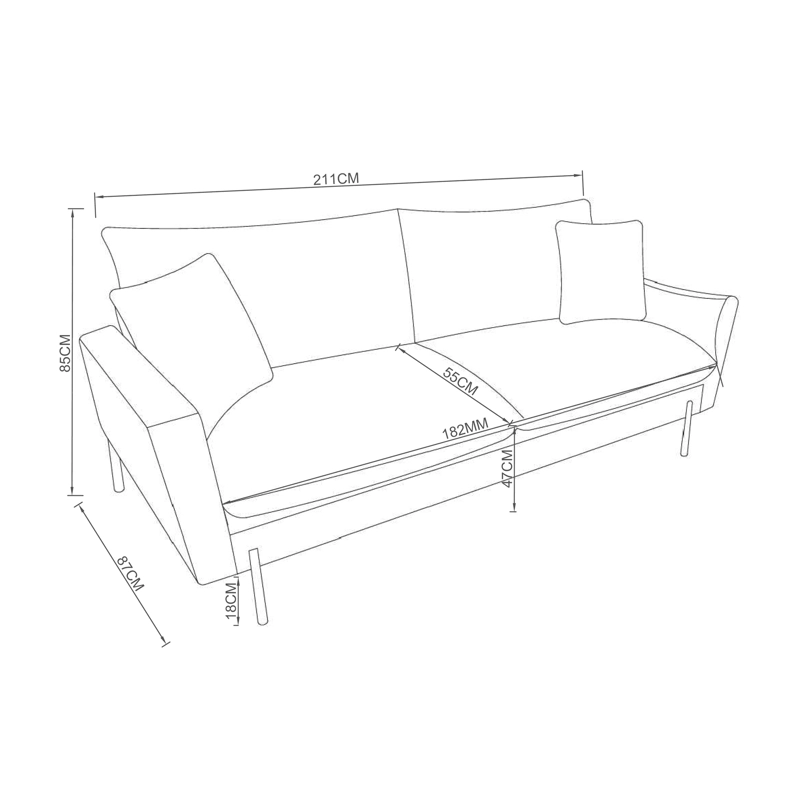 SOFA 3 CUERPOS HOME MOBILI JSS4014 HUSTON3 - 5