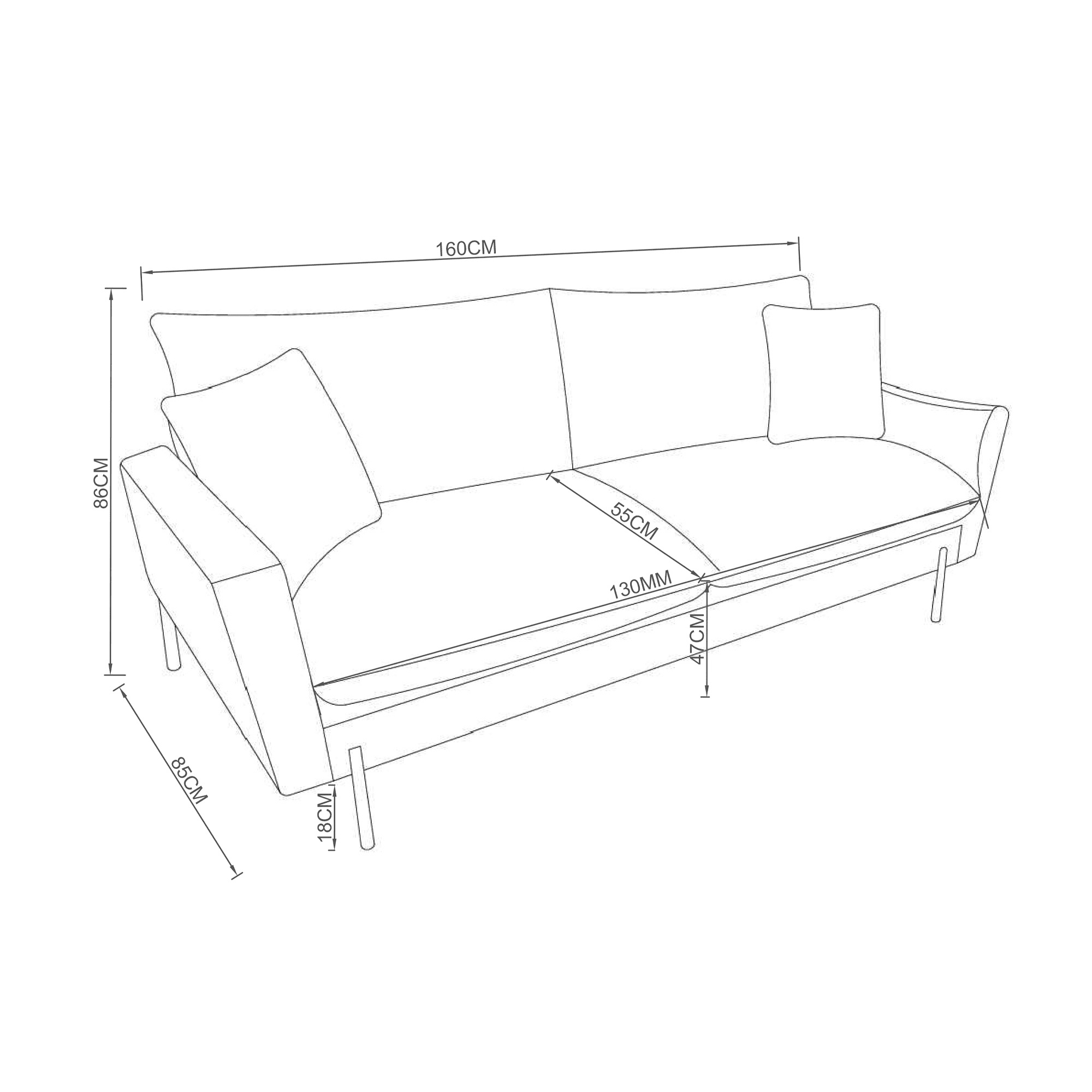 SOFA 2 CUERPOS HOME MOBILI JSS4014 HUSTON2 AZUL - 5