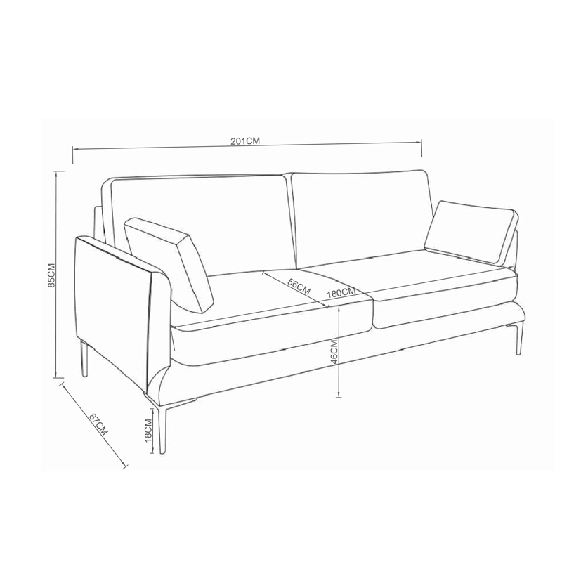 SOFA 3 CUERPOS HOME MOBILI NED PORTLAND CAFE - 5