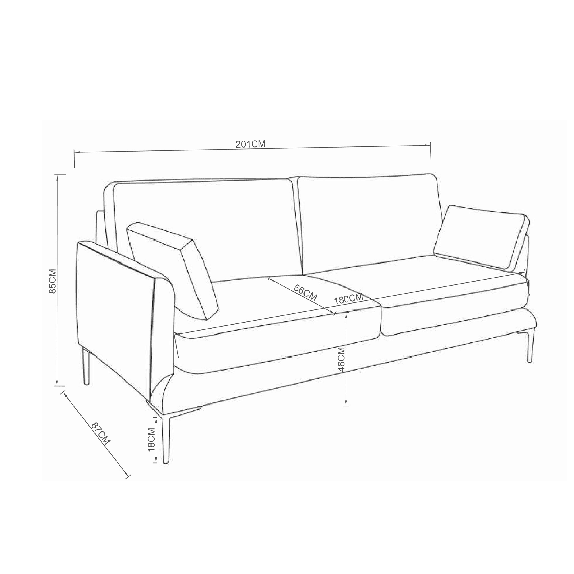 SOFA 3 CUERPOS HOME MOBILI NED PORTLAND CAFE - 5