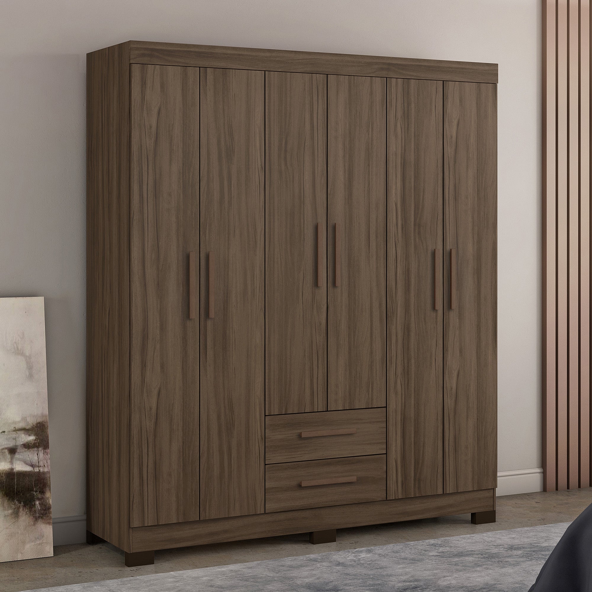 CLOSET HOME MOBILI 6 PUERTAS 3 CAJONES NT 5130 ANDER NOGAL - 2