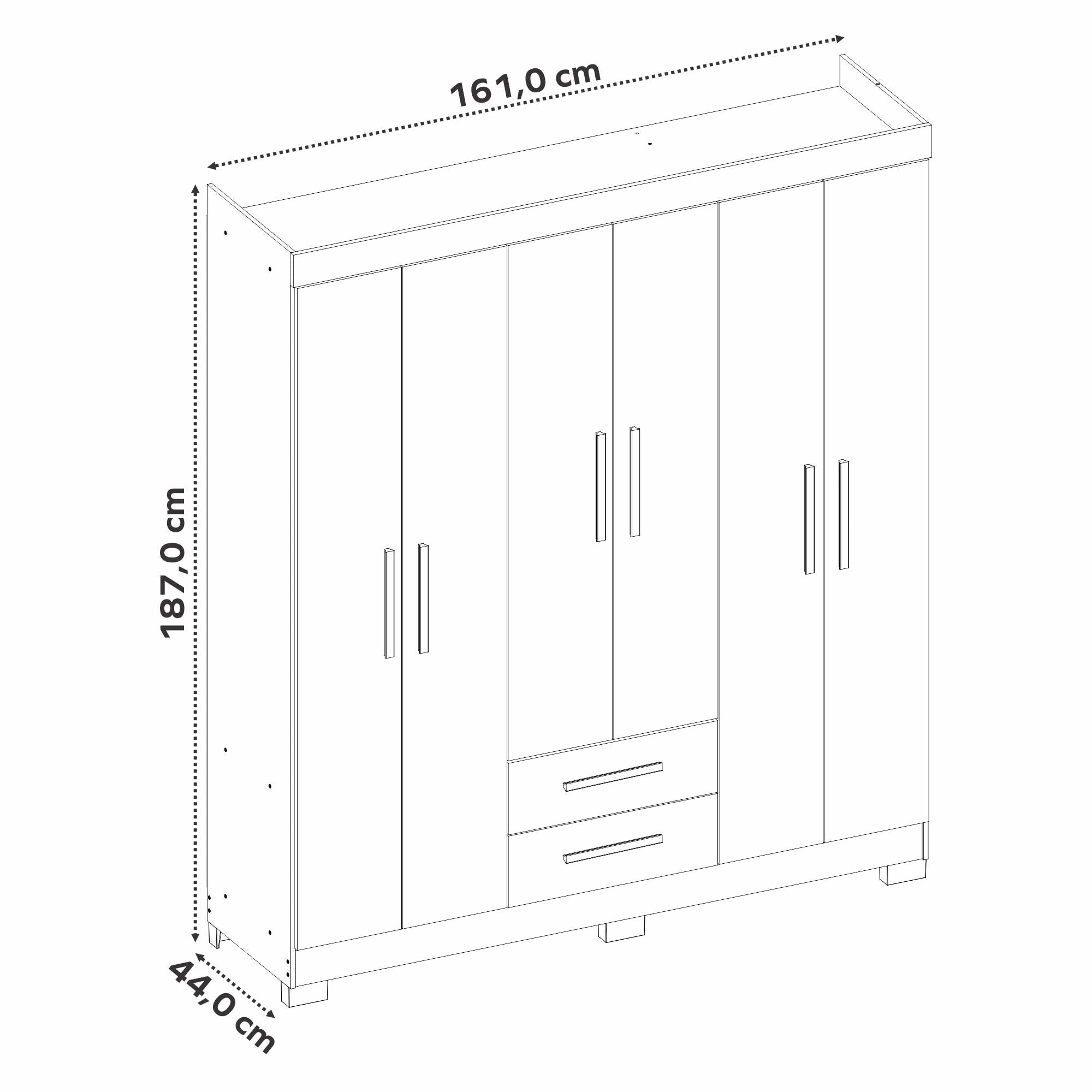 CLOSET HOME MOBILI 6 PUERTAS 3 CAJONES NT 5130 ANDER NOGAL - 4