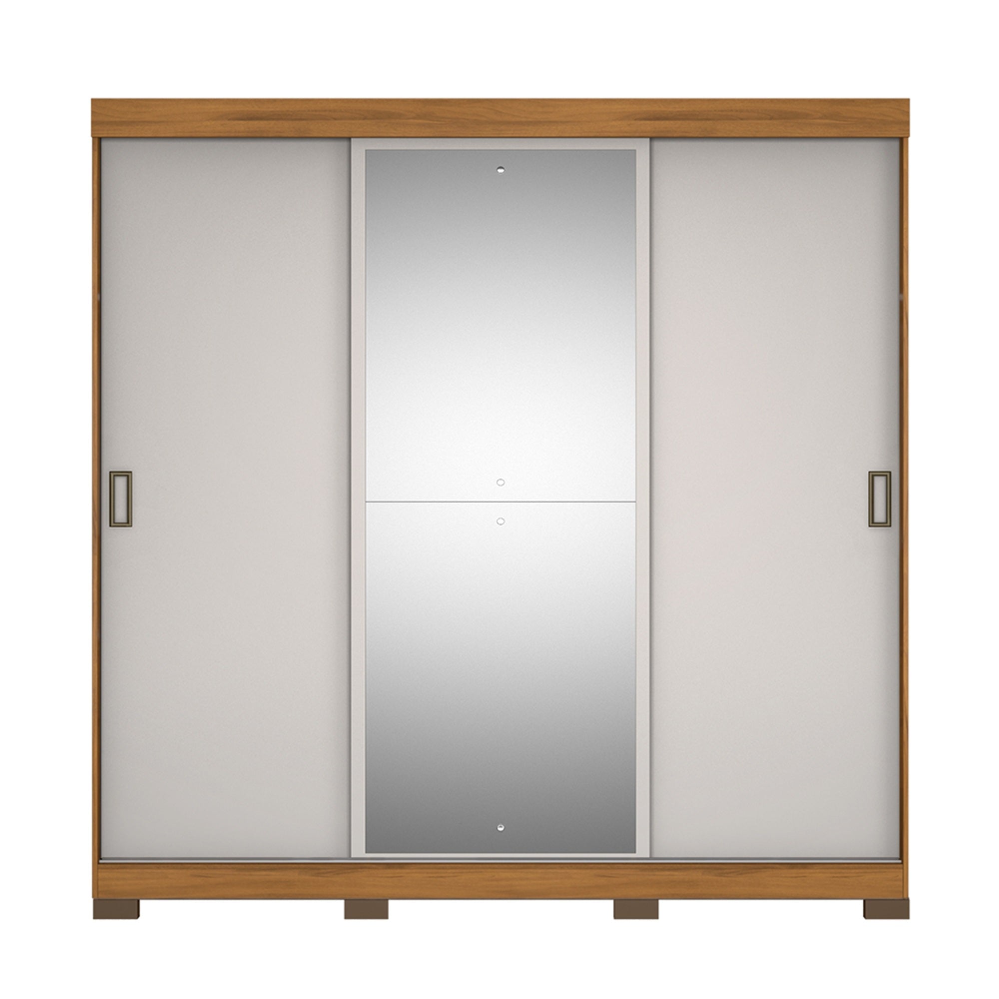 CLOSET HOME MOBILI 3 PUERTAS CORREDERAS 4 CAJONES CON ESPEJO NT 5020 NIAGARA BLANCO OW/NOGAL - 4