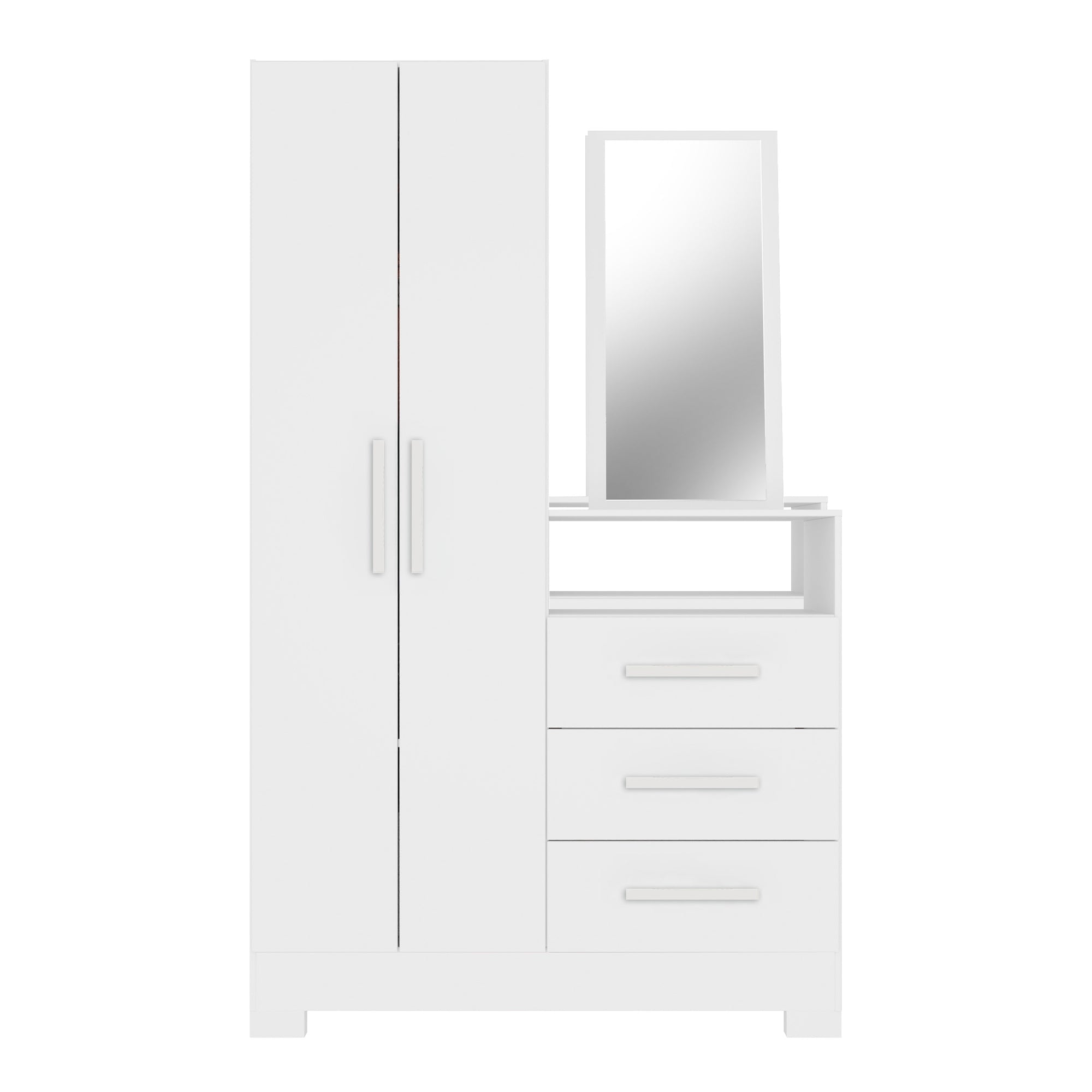 CLOSET TOCADOR HOME MOBILI NT 5165 2 PUERTAS 3 CAJONES RITA BLANCO/ROSA - 1