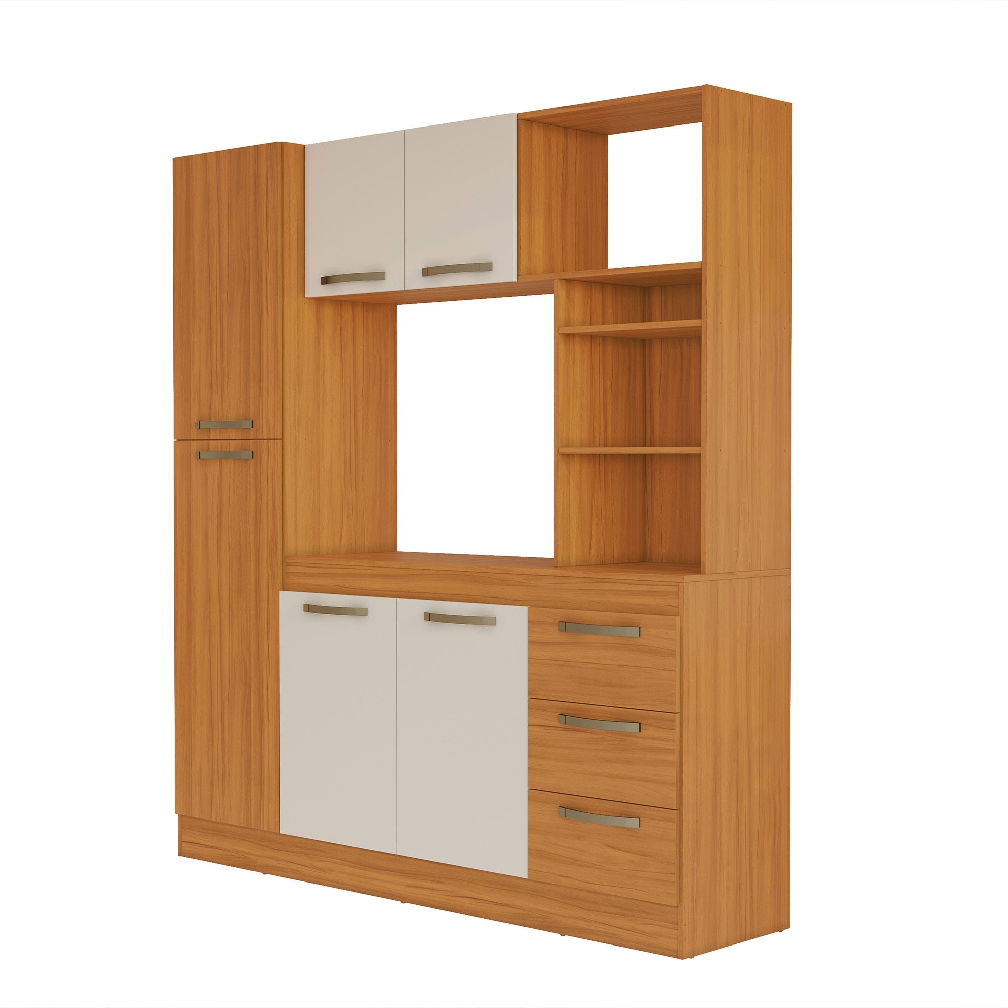 MUEBLE COCINA HOME MOBILI KIT 6 PUERTAS 3 CAJON NT 3125 IRIS BLANCO OW/NOGAL - 4
