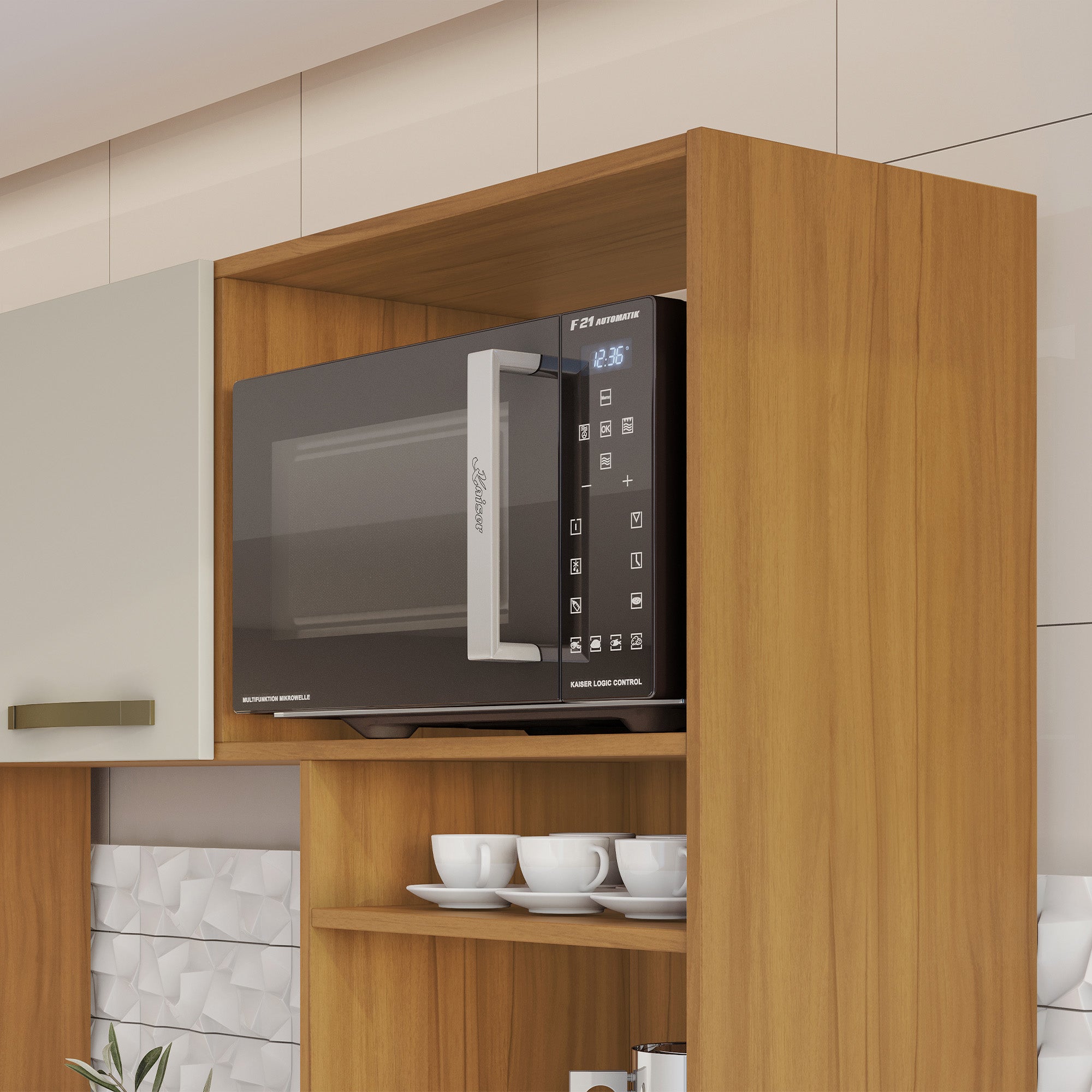 MUEBLE COCINA HOME MOBILI KIT 6 PUERTAS 3 CAJON NT 3125 IRIS BLANCO OW/NOGAL - 6