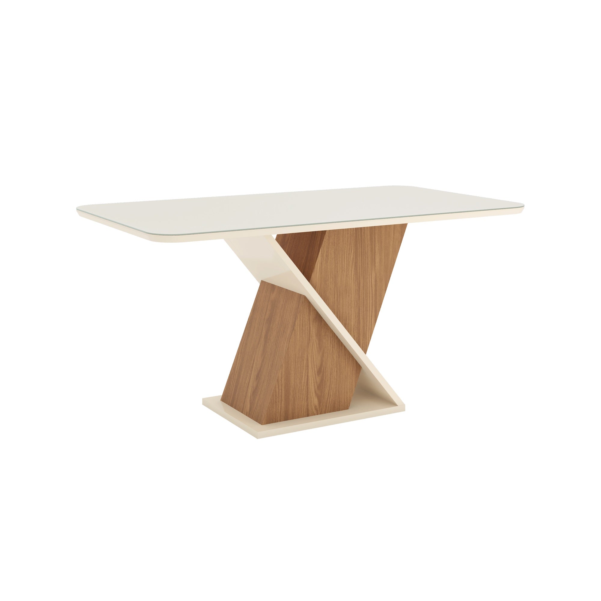 MESA COMEDOR HOME MOBILI 1,60CMS SOLUS CUB. VIDRIO - 1